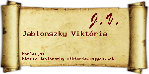 Jablonszky Viktória névjegykártya