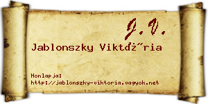 Jablonszky Viktória névjegykártya